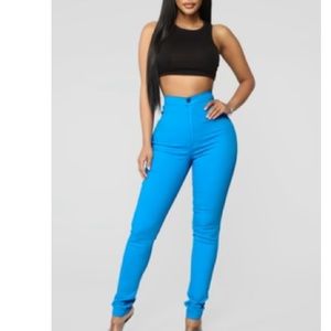 Super High Waist Color Skinnies - Blue